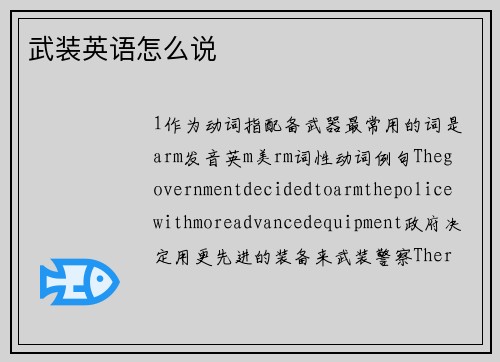 武装英语怎么说